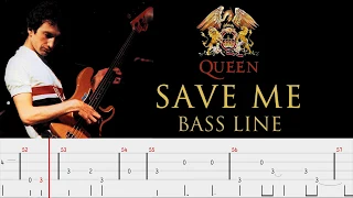 Queen - Save Me (Bass Line Tabs) By John Deacon