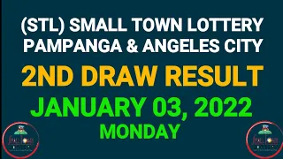 2nd Draw STL Pampanga, STL Angeles January 3 2022 (Monday) Result | SunCove Draw, Lake Tahoe Draw