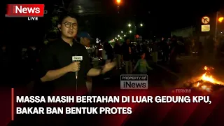 Massa Masih Bertahan di Luar Gedung KPU RI, Bakar Ban sebagai Bentuk Protes - Breaking News 20/03