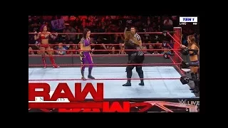 Sasha banks & Bayley vs Nia Jax & Emma WWE RAW 25th SEPTEMBER 2017