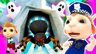 Scary Spider Scared a Police Officer Jhonny & Dolly and Friends | Ghosts in the Cave | Cartoon Kids