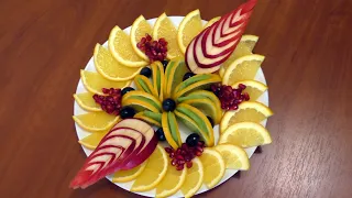Красивая Фруктовая Тарелка  Нарезка на Праздничный стол / Tricks With Fruits And Veggies