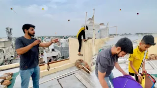 Caught someone using Chinese manjha😨|Kite fighting & kite looting