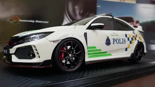 Honda Civic FK8R Type R Malaysia Polis High  Way Pursuit Test Car, 1/18 IG models