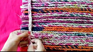 How Make a Doormat with old clothes| Handmaking mat|Mat Craft making|Old clothes reuse ideas|Paydan|