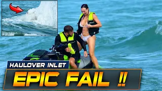 Taking Haulover Inlet FACE-FIRST!! Haulover Fails | Boat Zone