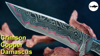 Forging a crimson copper damascus tanto