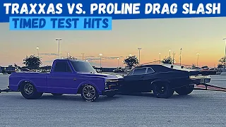 Traxxas Drag Slash Vs.  Proline Drag Slash Times Comparison | No Prep RC Car Drag Racing