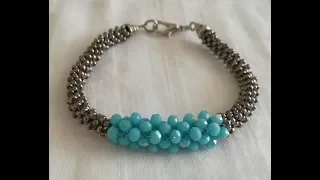 DIY-TAKI TASARIM CUBİC RAW KRİSTAL BİLEKLİK/CRYSTAL BEAD BRACELET