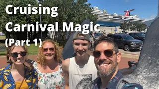 Cruising Carnival Magic (Part 1): Boarding, Exploring, Oceanview Room, Sail Away, Lanai