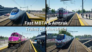 Train Sim World 3: Railfanning On The Northeast Corridor | Fast MBTA & Amtrak Trains @ Mansfield