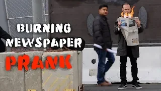 Burning Newspaper  PRANK in America 🇺🇸 l Julien Magic