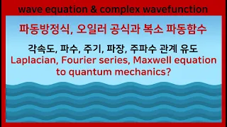 21B 파동방정식, 오일러 공식, 복소파동함수, 맥스웰 방정식, 양자역학 Euler’s formula, Fourier series, Laplacian,Maxwell equation