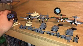 My current collection of Brickmania, Brick Veteran, and Plane Bricks Lego planes and tanks and stuff