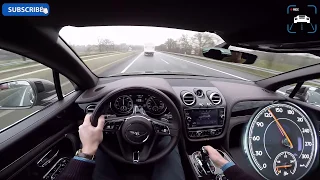 Bentley Bentayga W12 Acceleration POV Autobahn 290 km h Drive by AutoTopNL