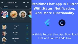 Flutter Social Media Chat App With Status, Notification, Profile Picture and More #generation