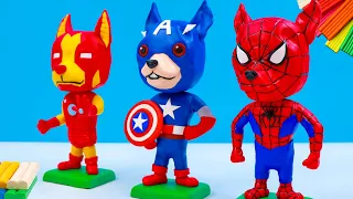 Making bulldog mod superhero Spider man, Hulk, Iron Man with clay | Sky Clay