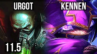 URGOT vs KENNEN (TOP) | 13/2/9, Rank 8 Urgot, Legendary, 400+ games | NA Grandmaster | v11.5