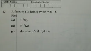 Functions Exam questions