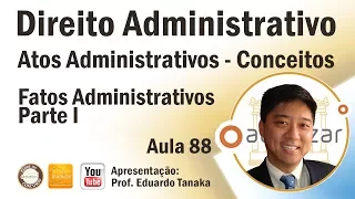 Direito Administrativo - Atos Administrativos - Fatos Administrativos - Aula 88