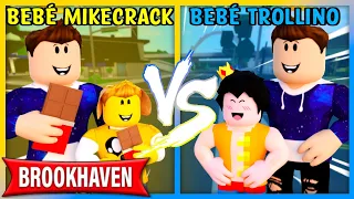 BEBÉ MIKECRACK VS BEBÉ TROLLINO en BROOKHAVEN - Roblox YoSoyLoki