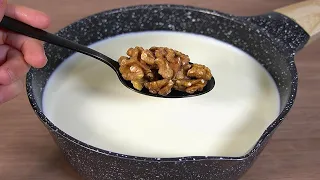 Walnuts added to the milk! Only a few people know this secret! I don't go shopping. 3 Ingredients