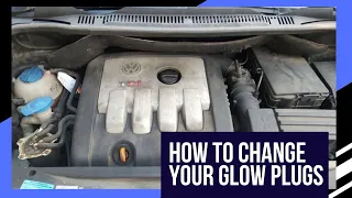 How to change glow plugs on a AZV diesel engine VW TOURAN
