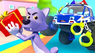 Police Truck Chases Big Bad Wolf | Police Cartoon | Cartoon for Kids | BabyBus - Cars World