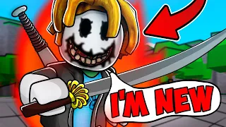 Pretending to be a NOOB with ATOMIC SAMURAI and METAL BAT in Roblox The Strongest Battlegrounds