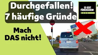 Mach nicht dieselben Fehler : 7 häufige Gründe um in der Prüfung durchzufallen! - Führerschein