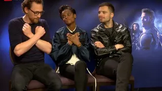 Letitia Wright, Tom Hiddleston & Sebastian Stan Cute moments, Avengers press tour