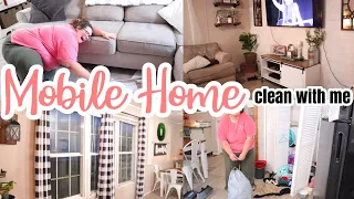 After dinner clean with me | MAIN LIVING AREA RESET | single wide mobile home cleaning 🧹 🧼 🧽