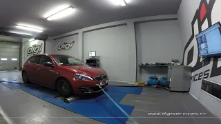 Peugeot 308 2.0 bluehdi 150cv Reprogrammation Moteur @ 182cv Digiservices Paris 77 Dyno