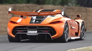 Koenigsegg Jesko ATTACK vs Jesko ABSOLUT | 1600hp Twin-Turbo V8 Sound at Goodwood FOS!