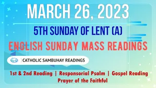 26 March 2023 English Sunday Mass Readings | 5th Sunday of Lent (A)