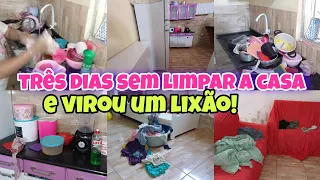 3 DIAS SEM LIMPAR A CASA  VIROU  LIXÃO ! FAXINA COMPLETA