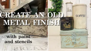 Creating Antique Metal Finish with Paint and NEW ejg Stencils!