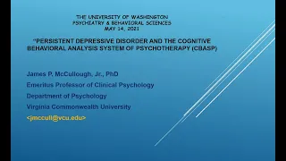 Persistent Depressive Disorder (Chronic Depression) and CBASP
