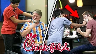 Pretending to Work at Chick-fil-A PRANK! (KICKED OUT)
