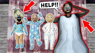 Granny vs Small Baldi, Ice Scream, Grandpa - funny horror animation (241-250 series in a row)