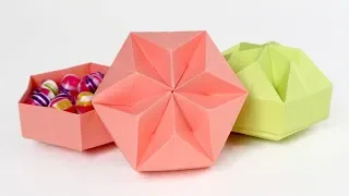 Origami hexagon box【snow crystal】