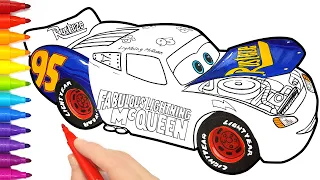 CARS 3 Fabulous Lightning McQueen with Opening Hood . Drawing and Coloring Pages | Tim Tim TV