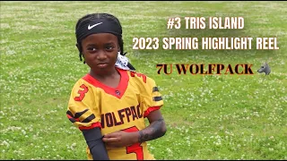 FREE FLOW VISUALS - Tris Island 2023 Spring Highlight Reel. 7U Wolfpack. #youthfootballhighlights