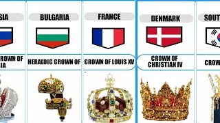 Royal Crowns From Different Countries ||crown 👑 ||Country Name||Flags||Crowns Name #comparison
