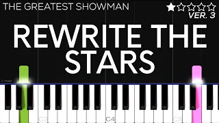 The Greatest Showman - Rewrite The Stars | EASY Piano Tutorial