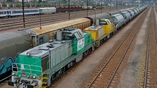 Trains TRANSILIEN TER INTERCITES FRET et HLP Passerelle Gare de Triage de VILLENEUVE-SAINT-GEORGES