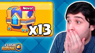 ABRI TODOS OS BAÚS DE NOVO NÍVEL E GANHEI MAIS UM CAMPEÃO NO CLASH ROYALE!