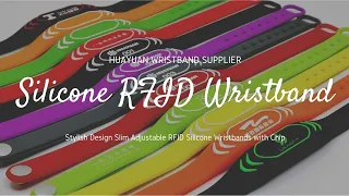 Stylish Design Slim Adjustable RFID Silicone Wristbands with Chip