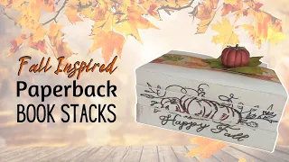 Fall Inspired Paperback Book Stacks | Upcycled Old Books | DIY Old Book Home Decor Ideas | #Shorts