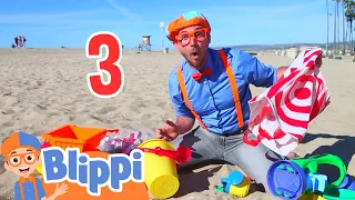 Blippi Visits The Beach and Learns Numbers | Educational Videos For Kids